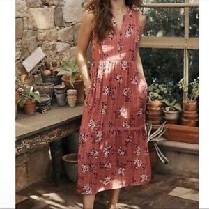 J. Jill Pink Floral Midi Dress